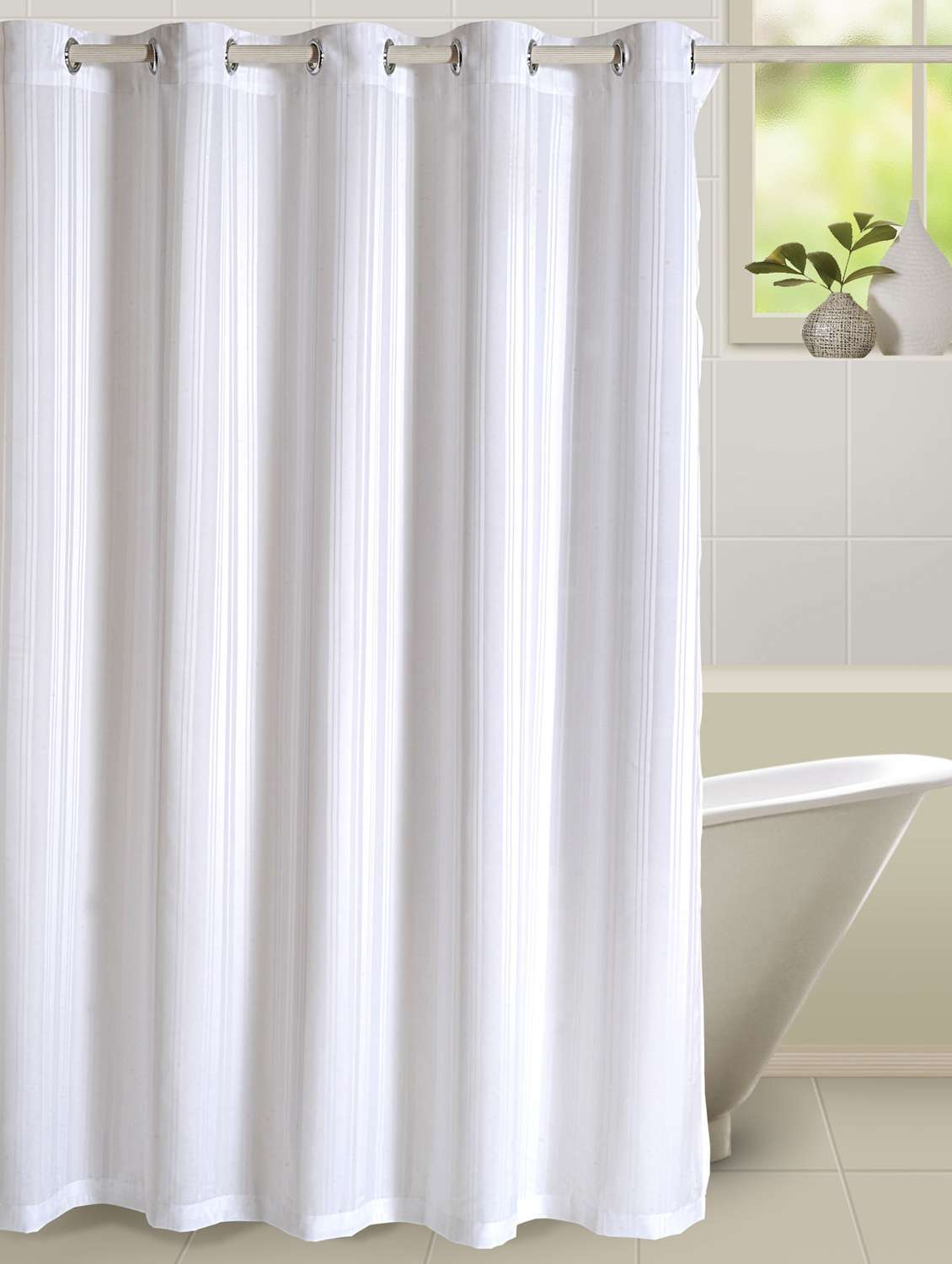 white bathroom curtains
