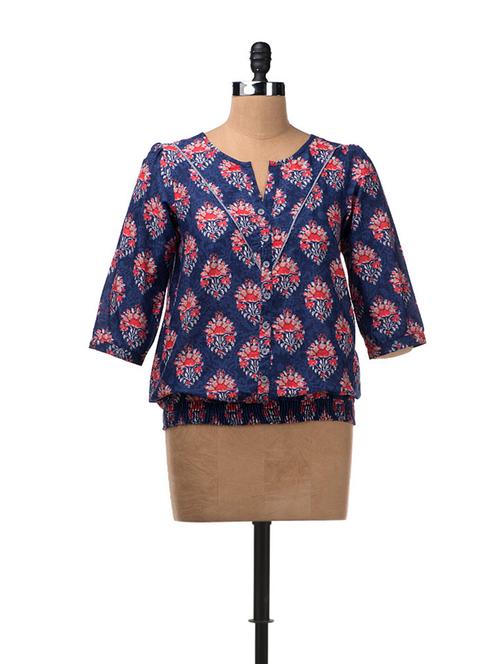 Button Down Top With Elasticated Waist - W