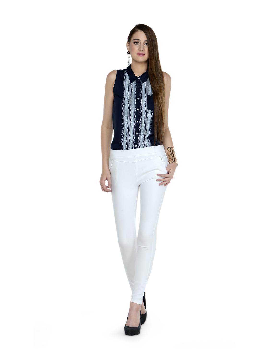 Vanilla White Fitted Pants - 864090 - Standard Image - 1