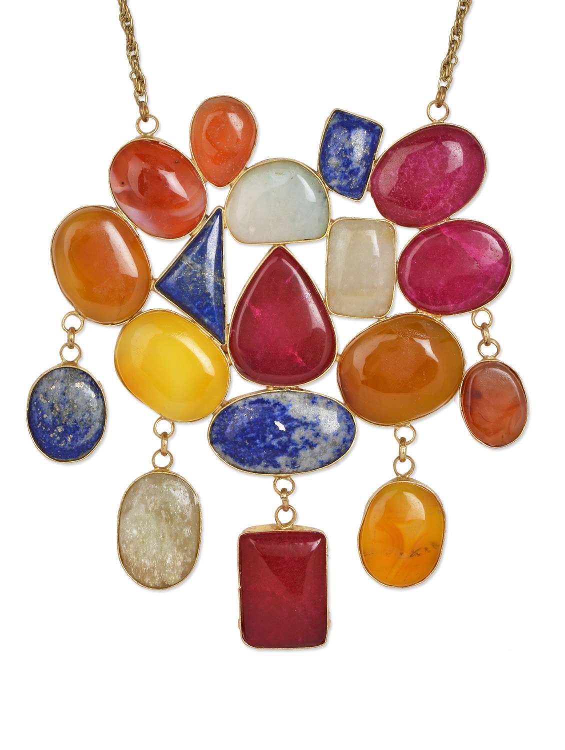 trendy multi-coloured stone necklace