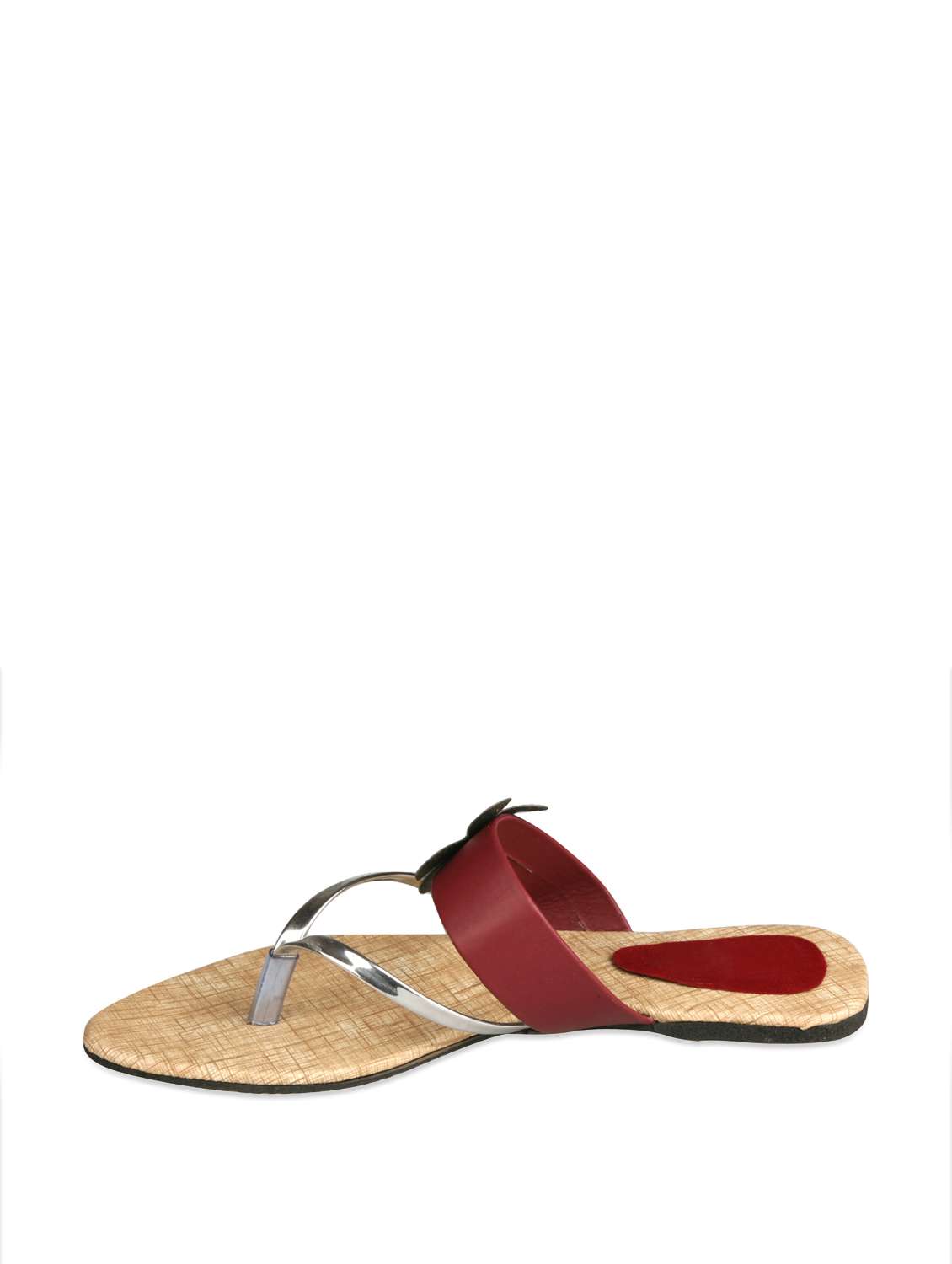 maroon flower embellished sandals - 898478 -  Standard Image - 1