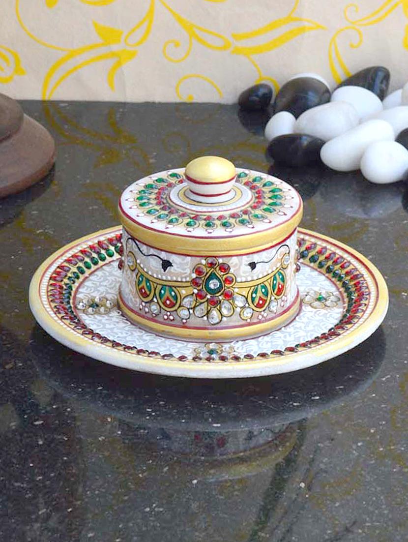 Circular Tray With One Utility Container - ECraftIndia