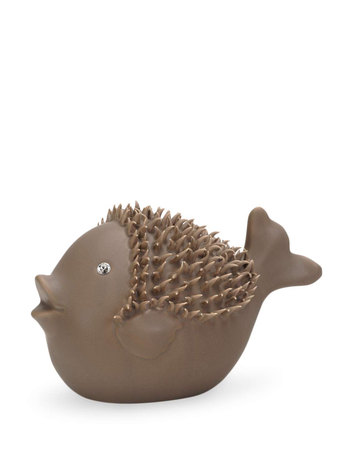 chocolate brown ceramic fish dã©cor figurine
