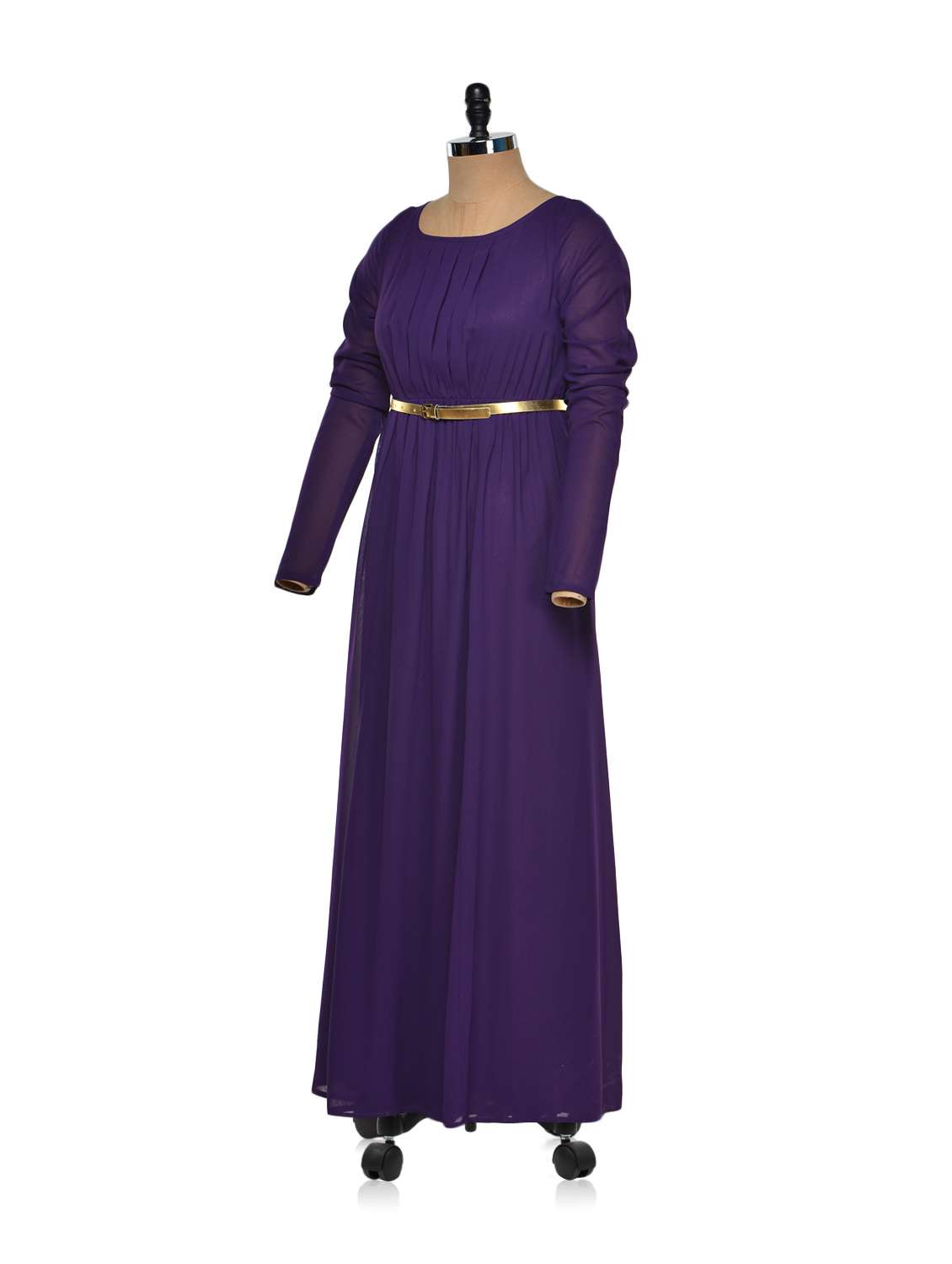 Purple Maxi dress with belt