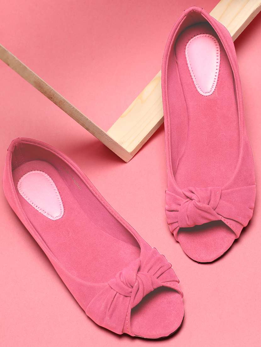 knot inspired peep-toe ballerinas