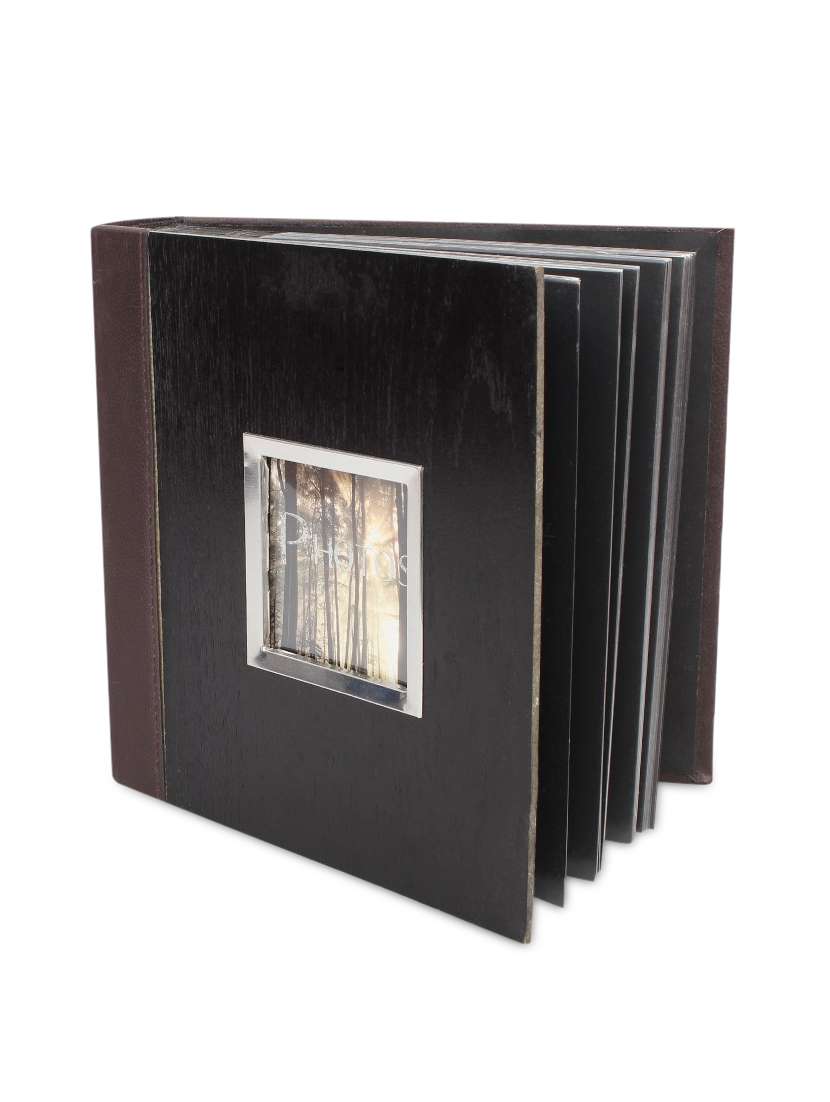 black textured photo album