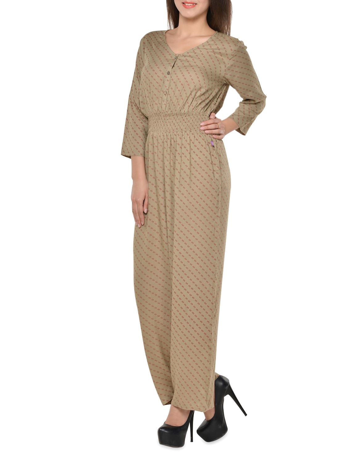 brown printed breezy jumpsuit - 936727 -  Standard Image - 1