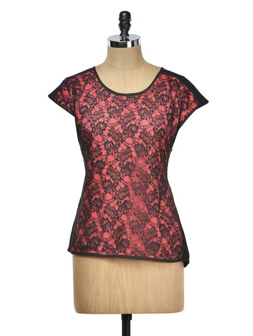 Lace Top With Solid Black Back - Meee!