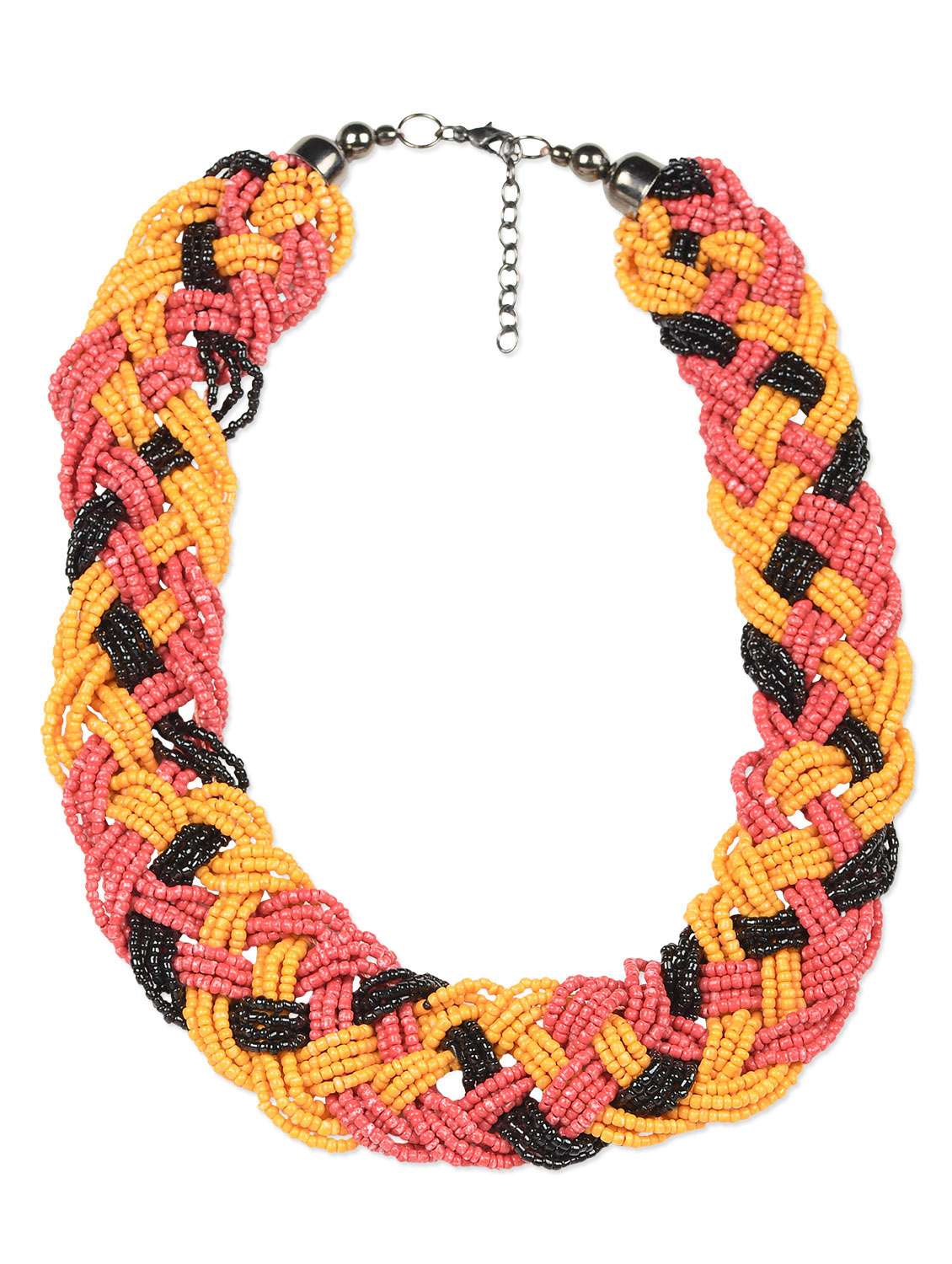 braided elaborate colourful necklace