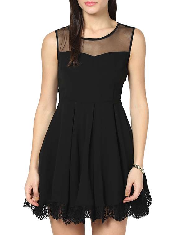 women's fit & flare solid dress
