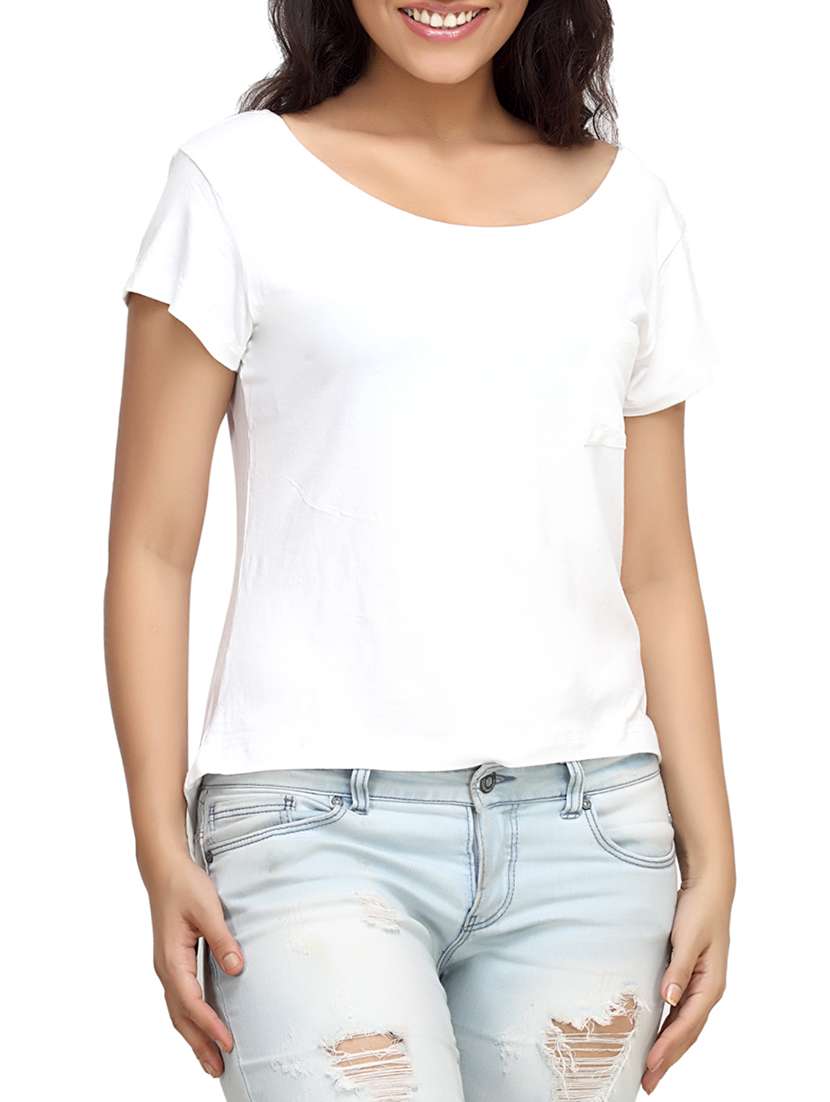 white viscose  short sleeves top