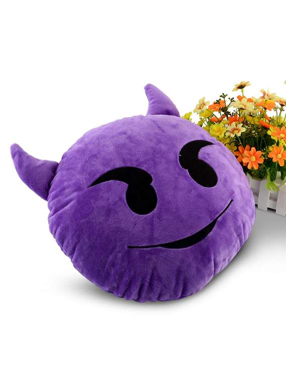 purple velvet printed devil cushion