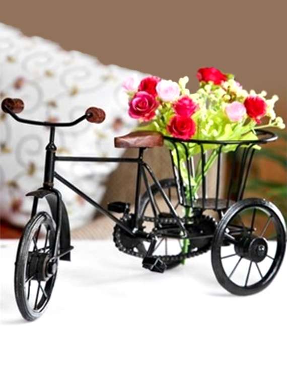 wrought iron rickshaw flower stand