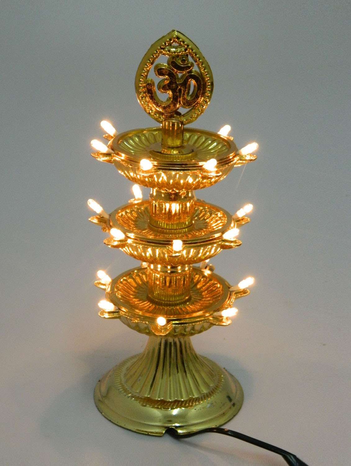 gold plastic electric diya 