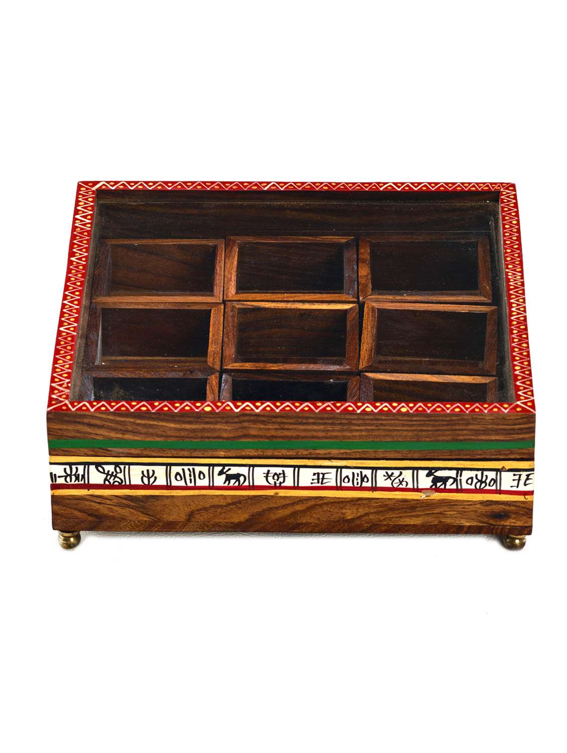 brown floral print square utility box - 9605704 -  Standard Image - 1