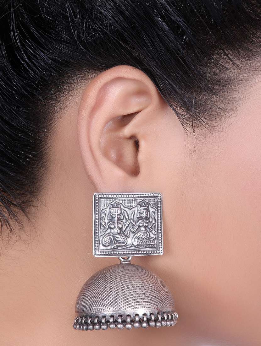 sterling silver beaded jhumkas - 9618185 -  Standard Image - 1