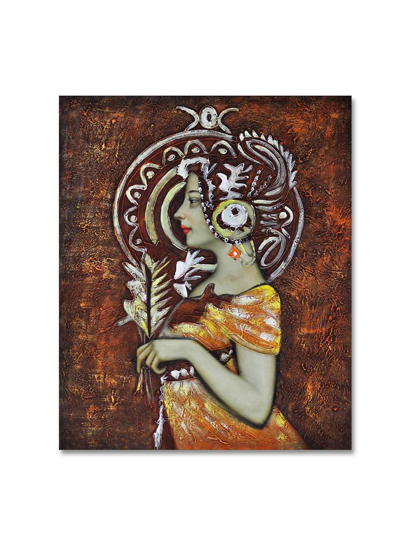 multicolour abstract printed canvas painting