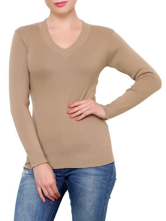 beige cotton blend  pullover