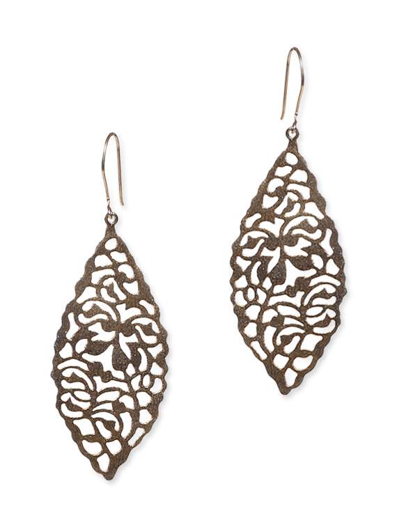 gold leaf inspired filigree earrings - 9648397 -  Zoom Image - 0