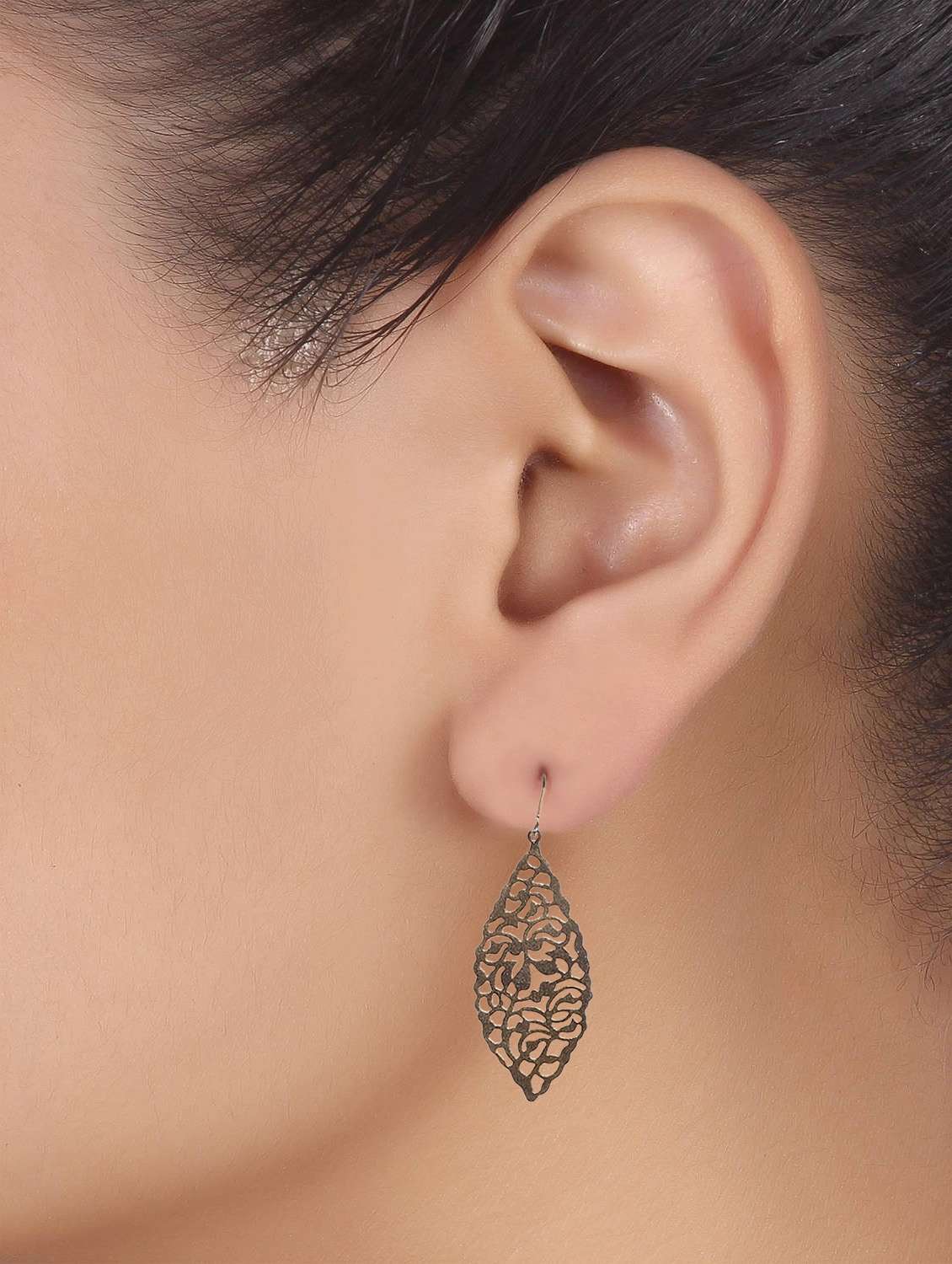gold leaf inspired filigree earrings - 9648397 - Standard Image - 1