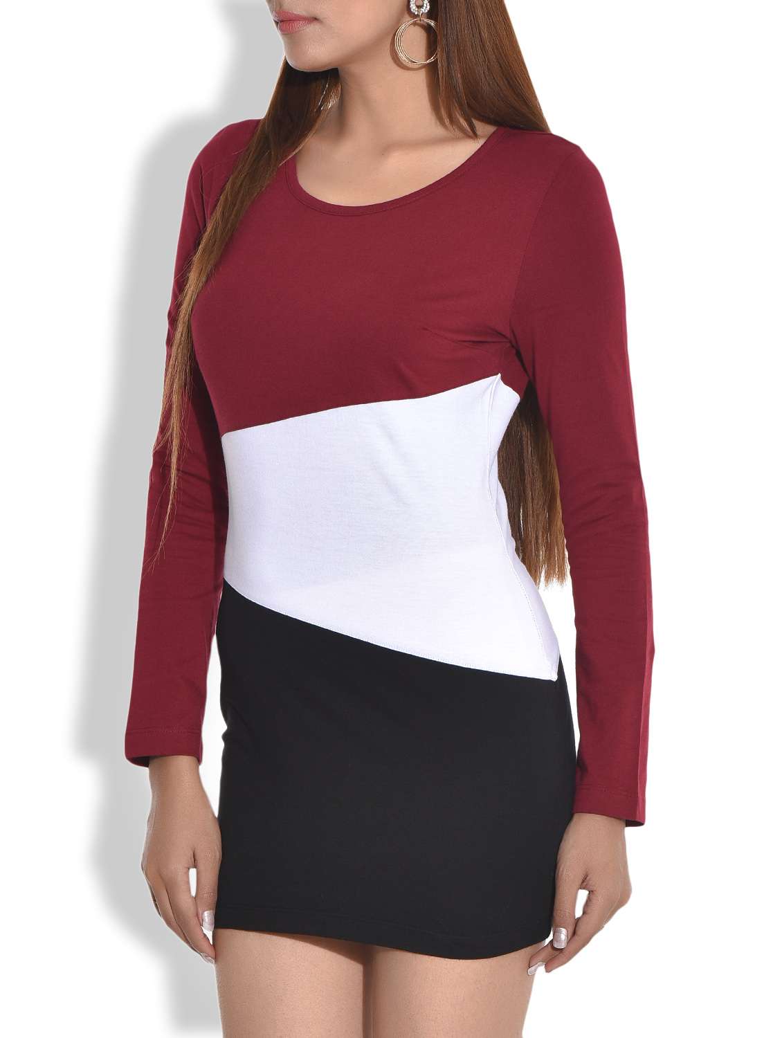 multicolored color blocked cotton knit dress - 9652871 - Standard Image - 1