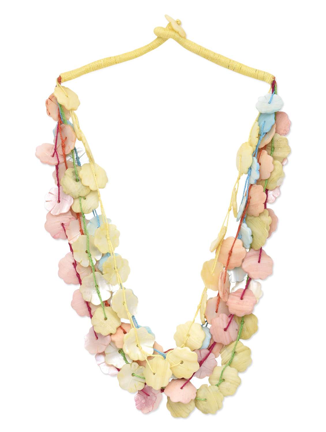 Multicolored floral short necklace