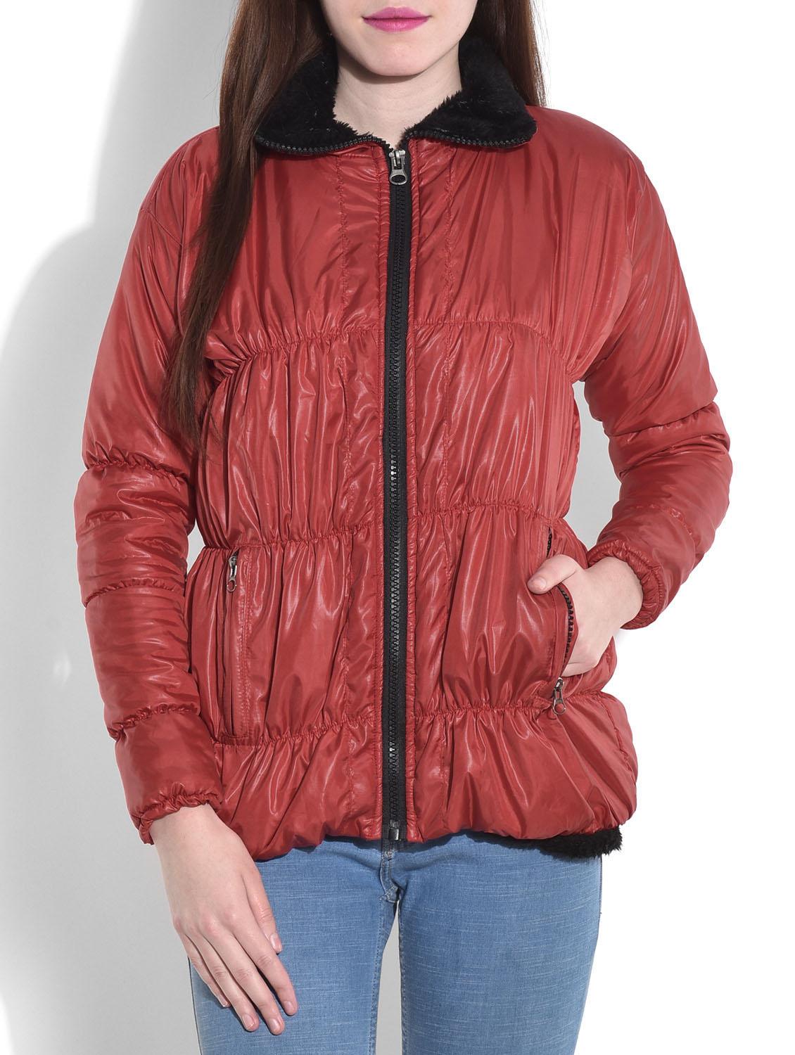 Solid Red Quilted Jacket - By