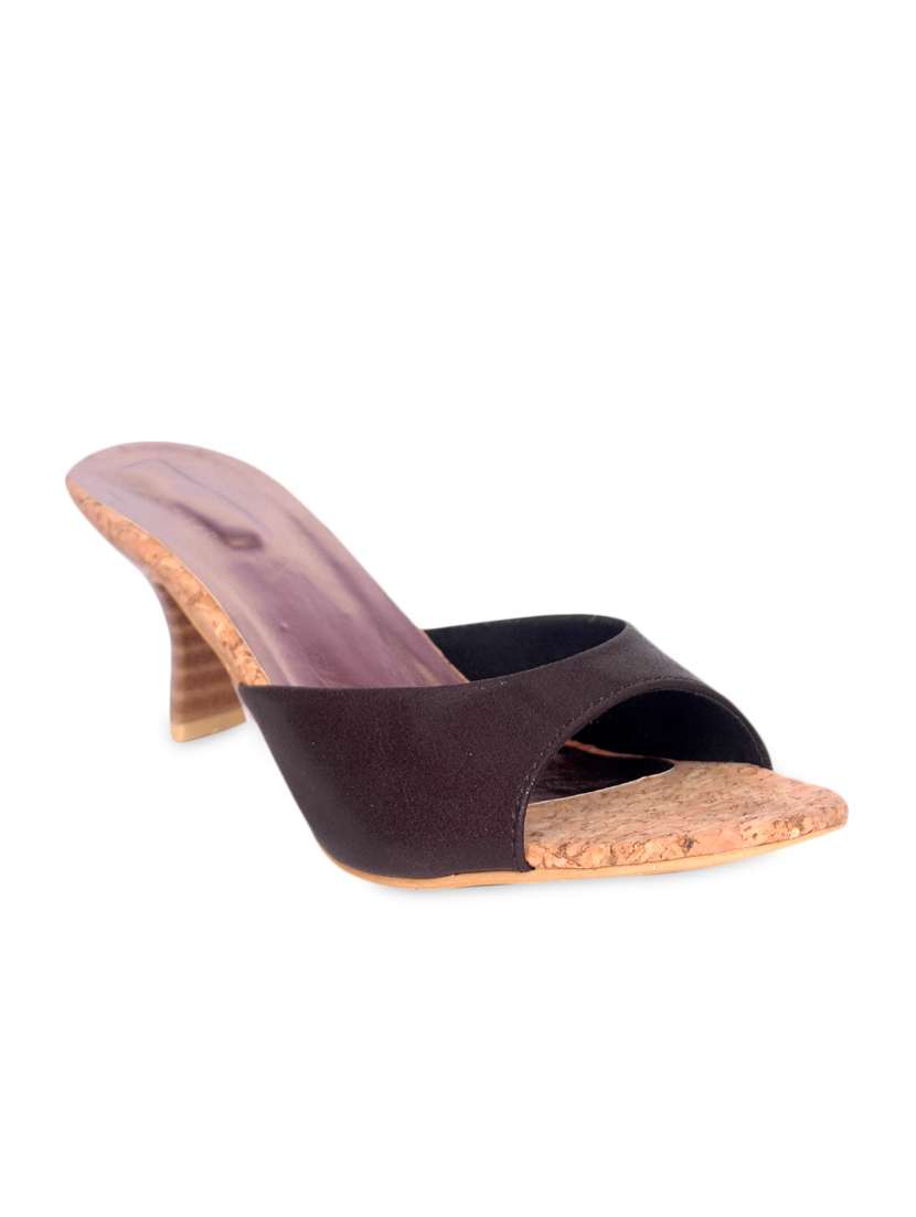 black medium heeled sandals