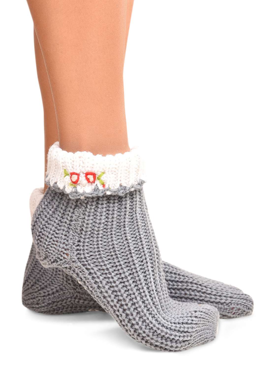 grey snowflake acrylic socks