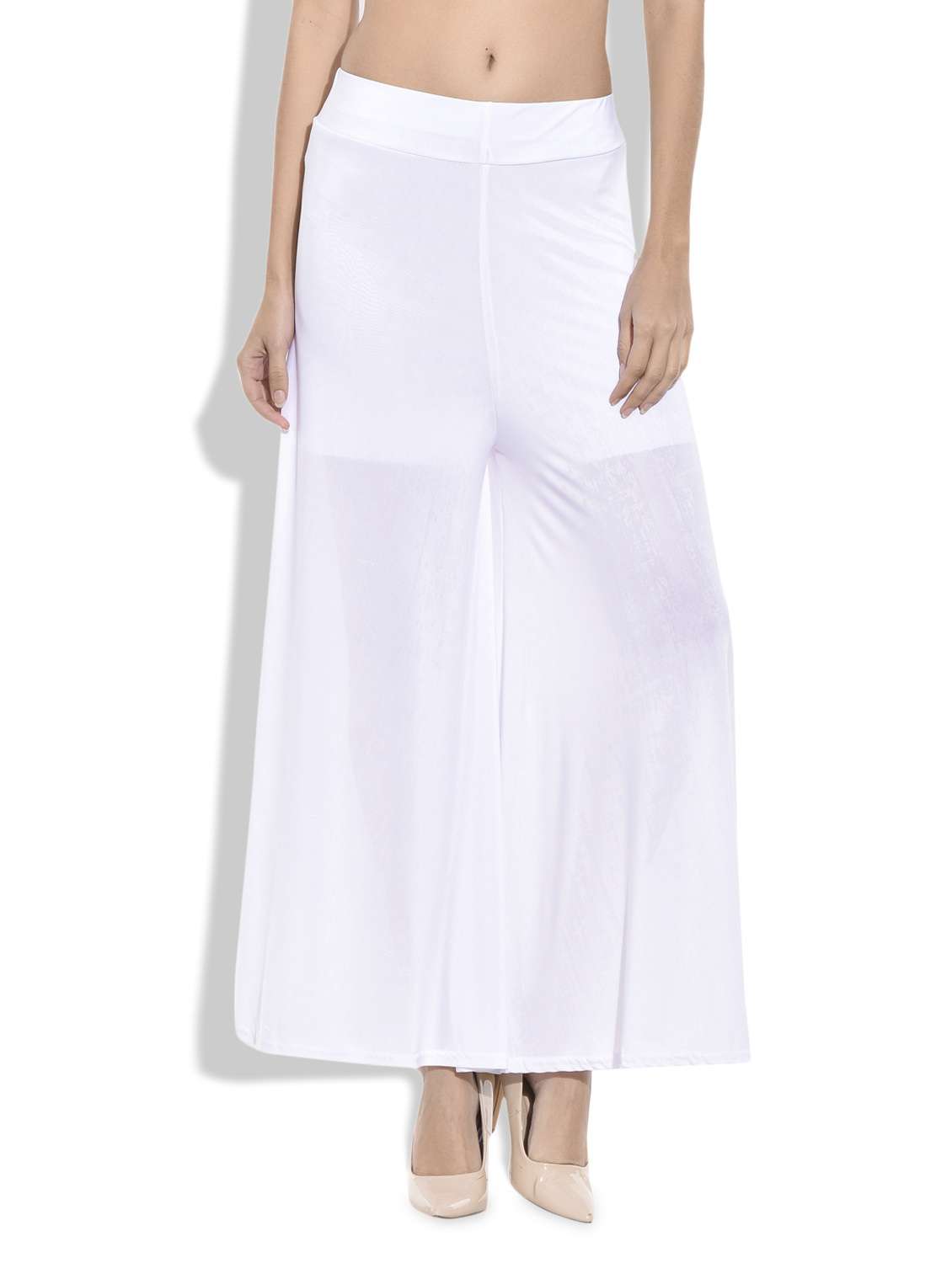 white viscose plain palazzo