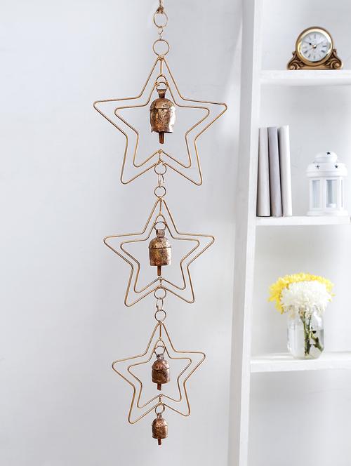 gold copper star bells wind chime - 9731885 - Standard Image - 0
