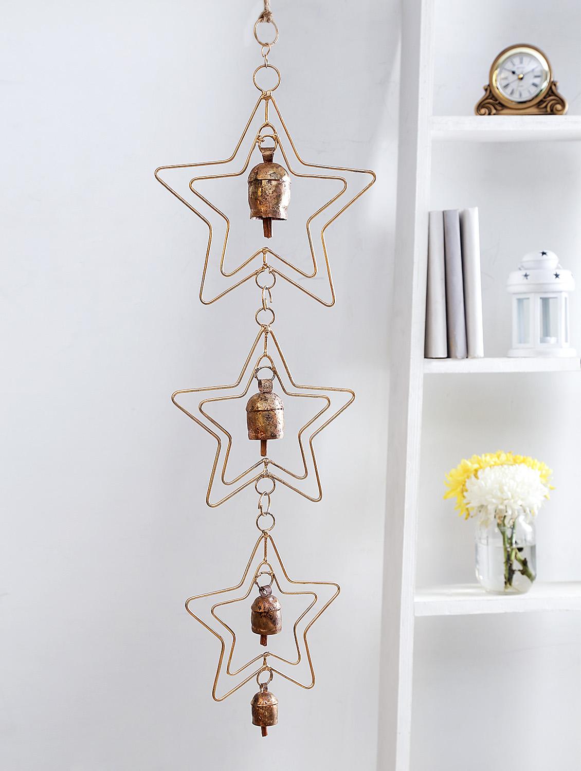 gold copper star bells wind chime - 9731885 - Zoom Image - 0