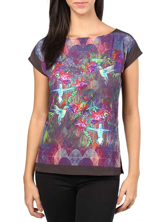 boat neck graphic tee 