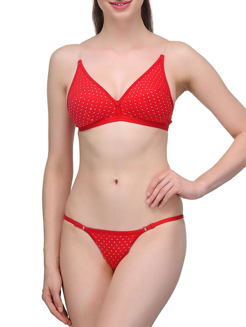 red cotton bikini 