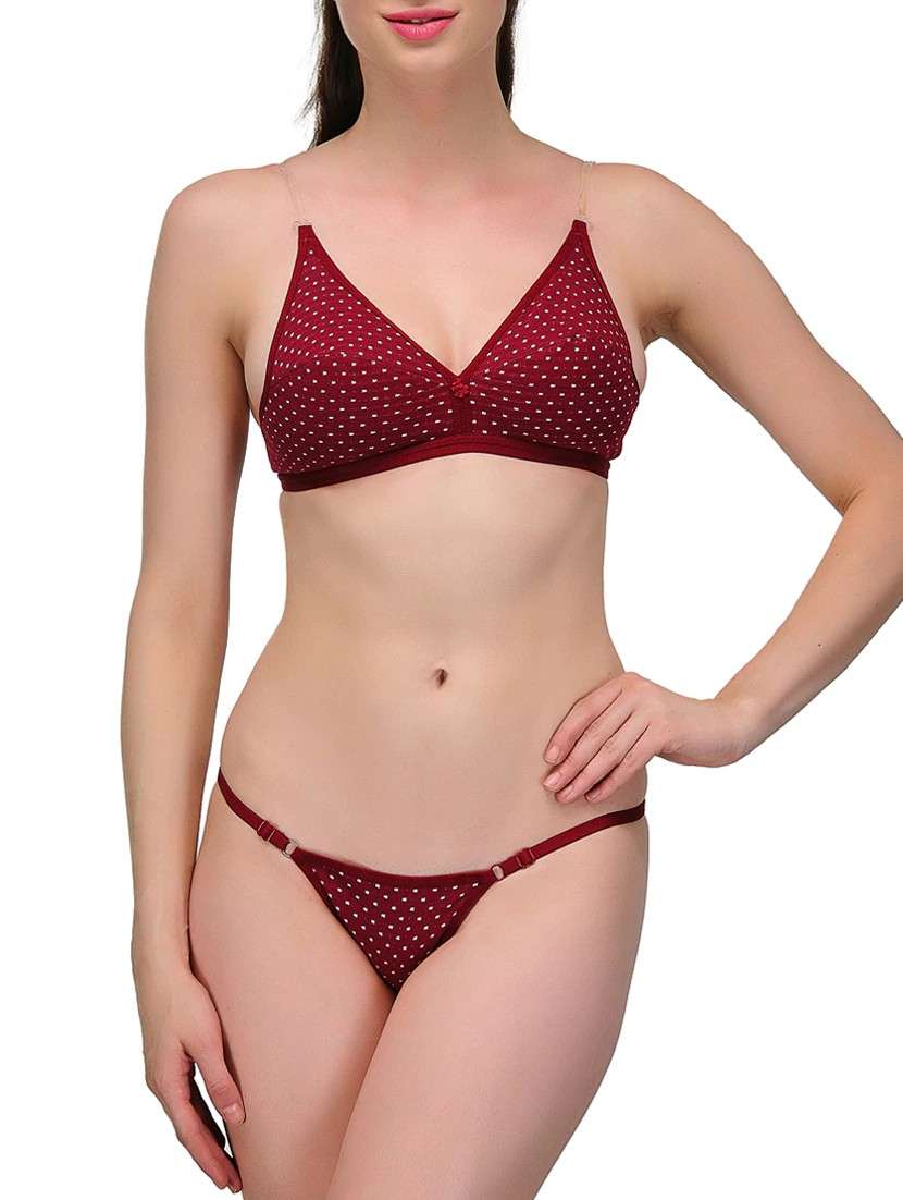 maroon cotton bikini 