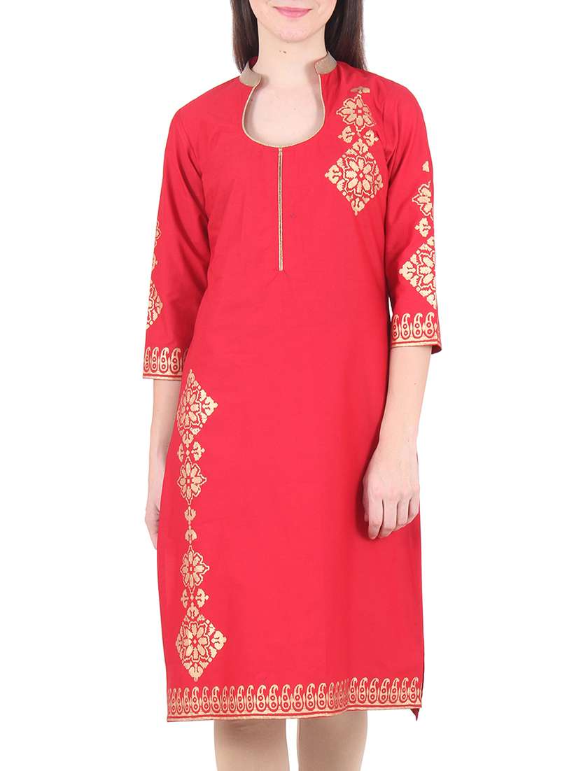 red cotton kurta