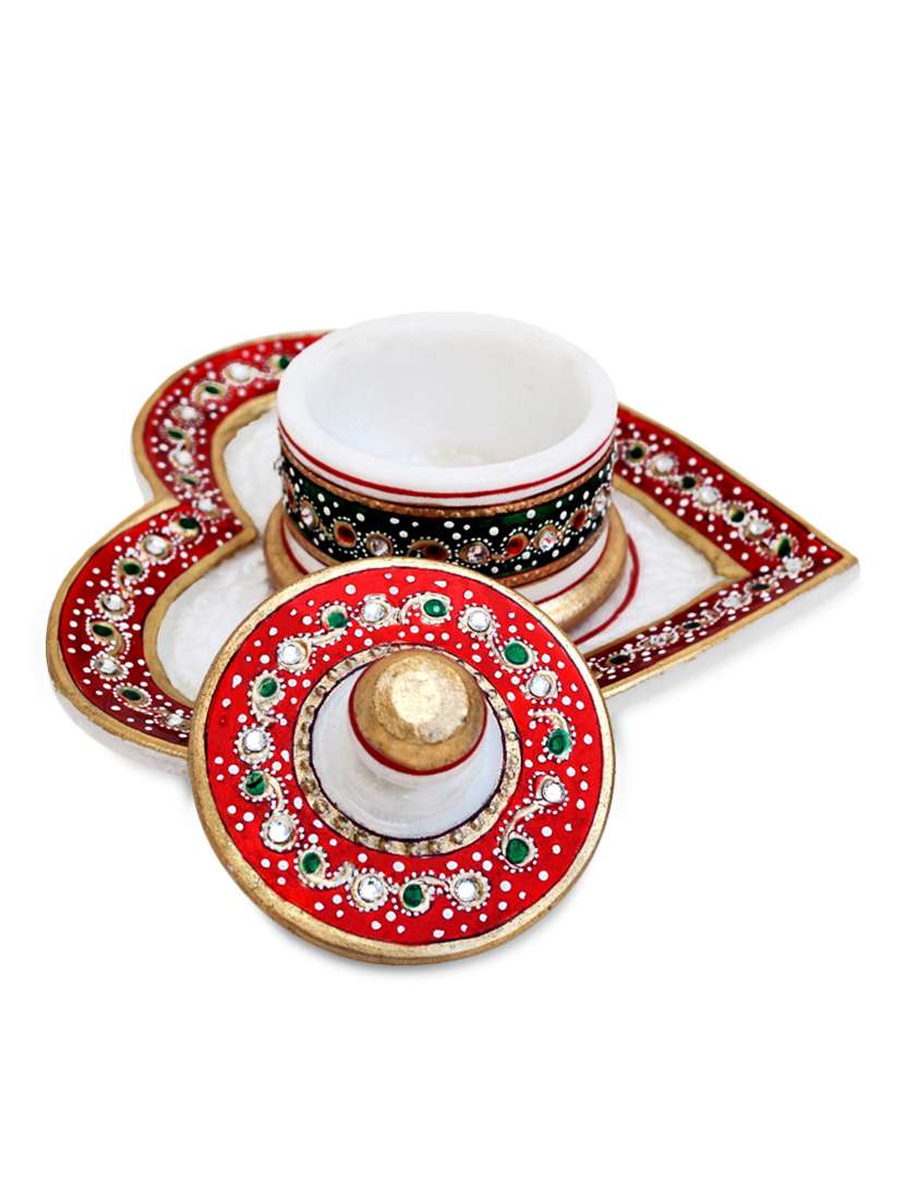  marble heart shape tray with container