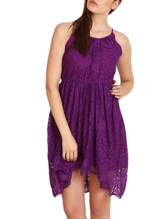 purple net dress