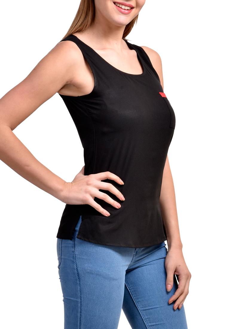 pocket patch scoop neck top - 9807169 -  Standard Image - 1