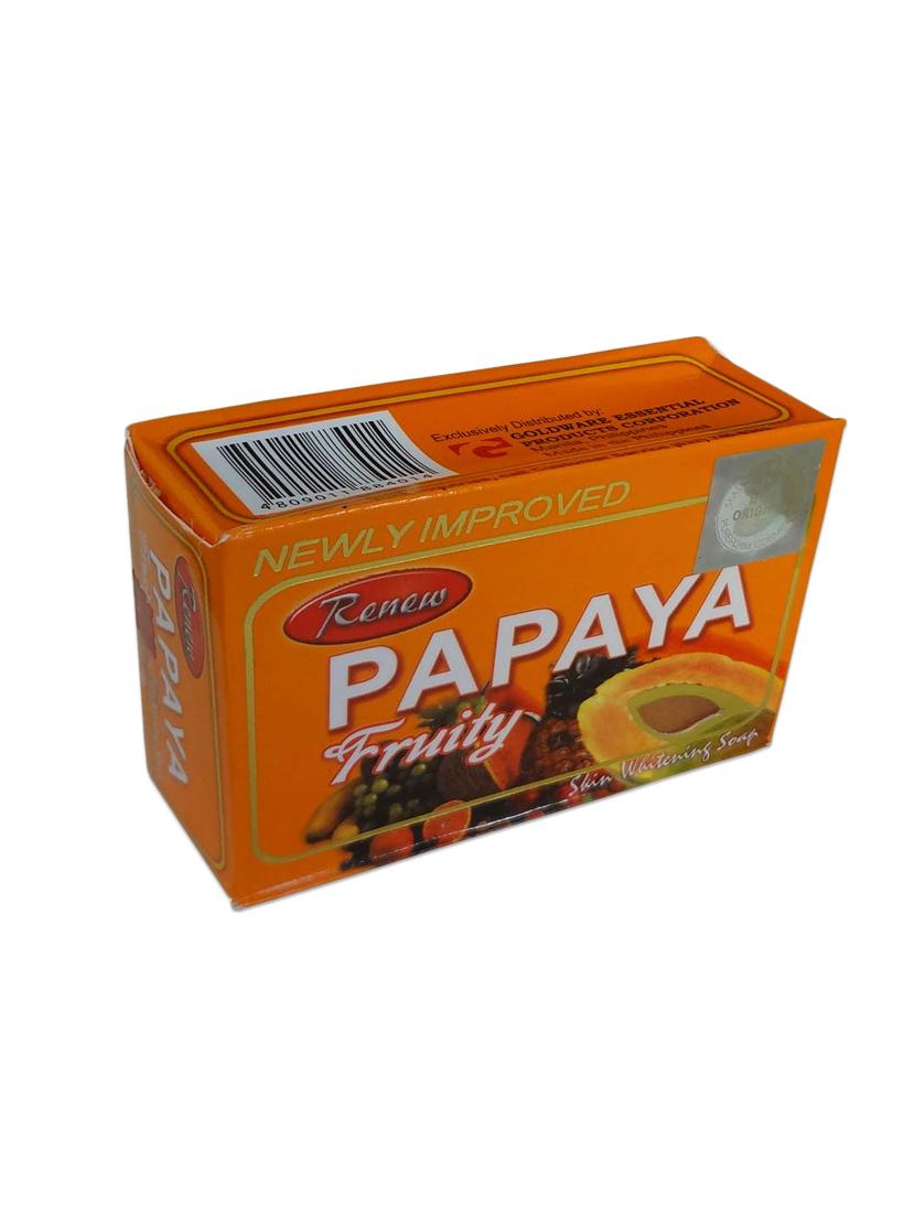 Natural Color, Papaya Herbal Fruity Soap For Skin Whitening And Dark Spots With Natural Extracts - By
