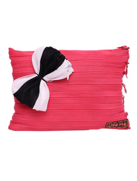 pink polyester pouch