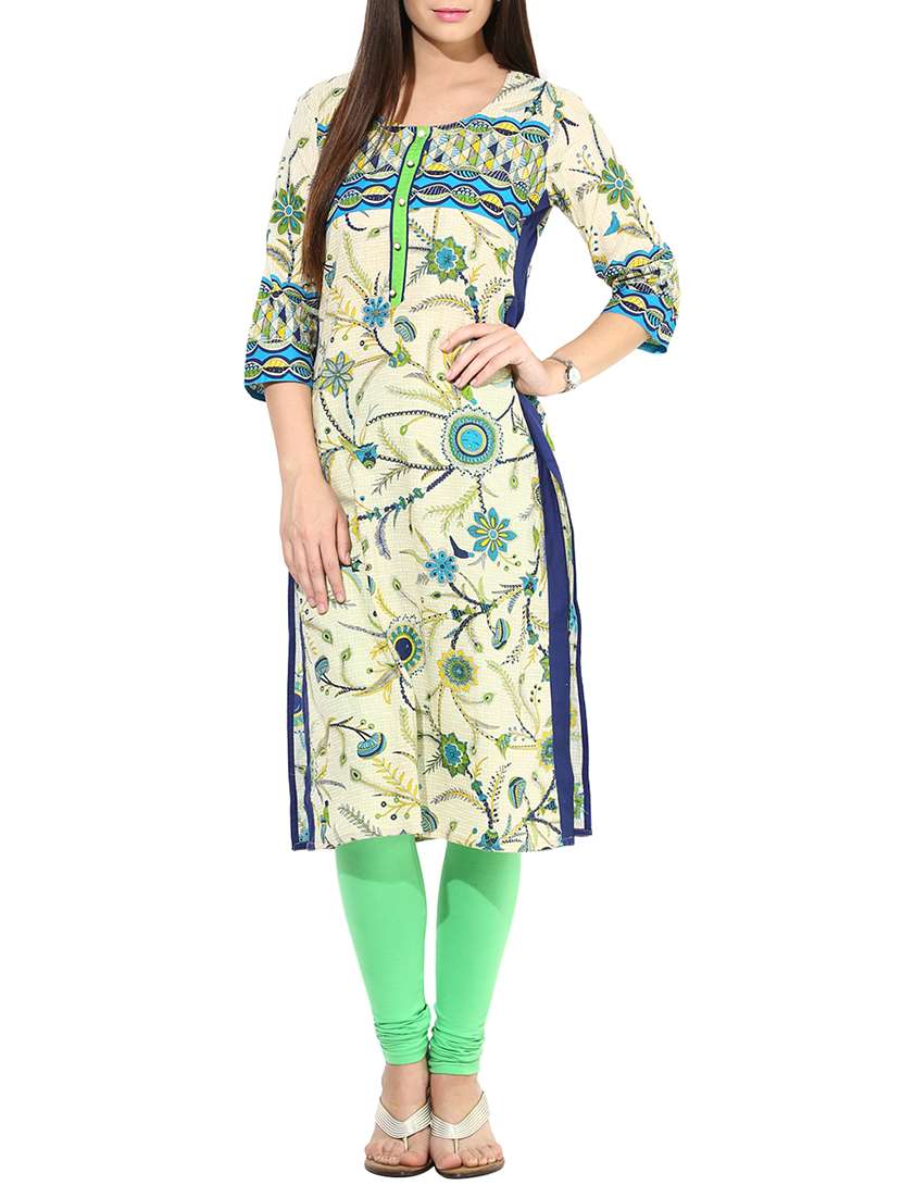 cream cotton straight kurta