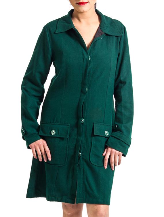 Green Cotton Winter Coat - By