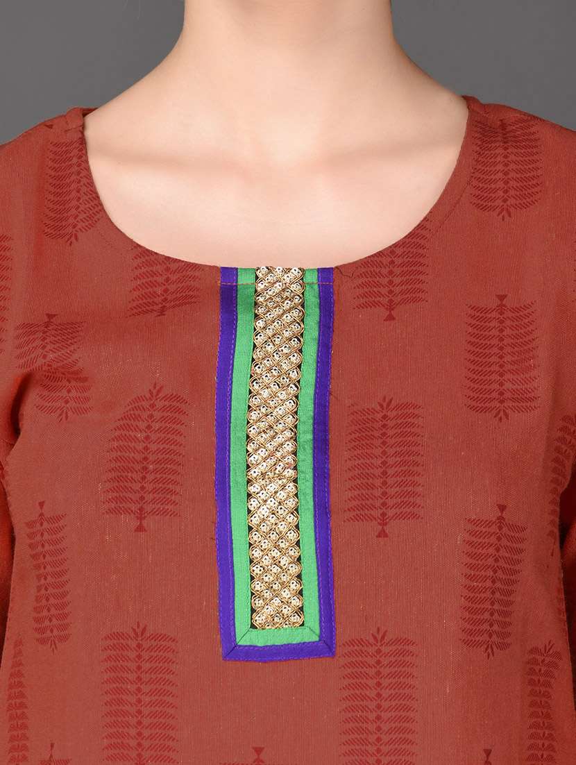 Leaf Printed Embroidered Border Unstitched Suit Set - 985099 -  Standard Image - 4