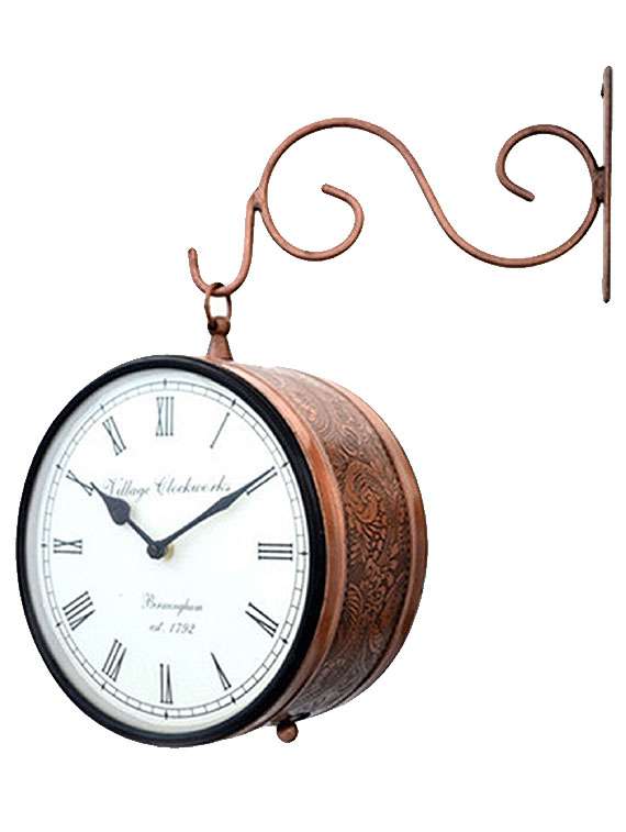 RoyalsCart Double Sided Railway Station/Platform Analog Wall Clock ( Height 6 )
