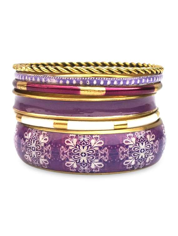 multicolor metallic bangles set