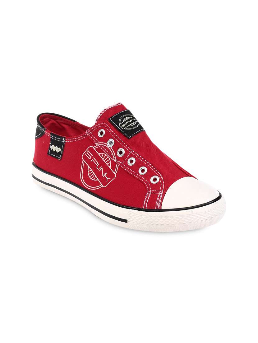 Spunk Sneakers Spunk Shoes For Ladies Buy Online Red Canvas From - Main Image