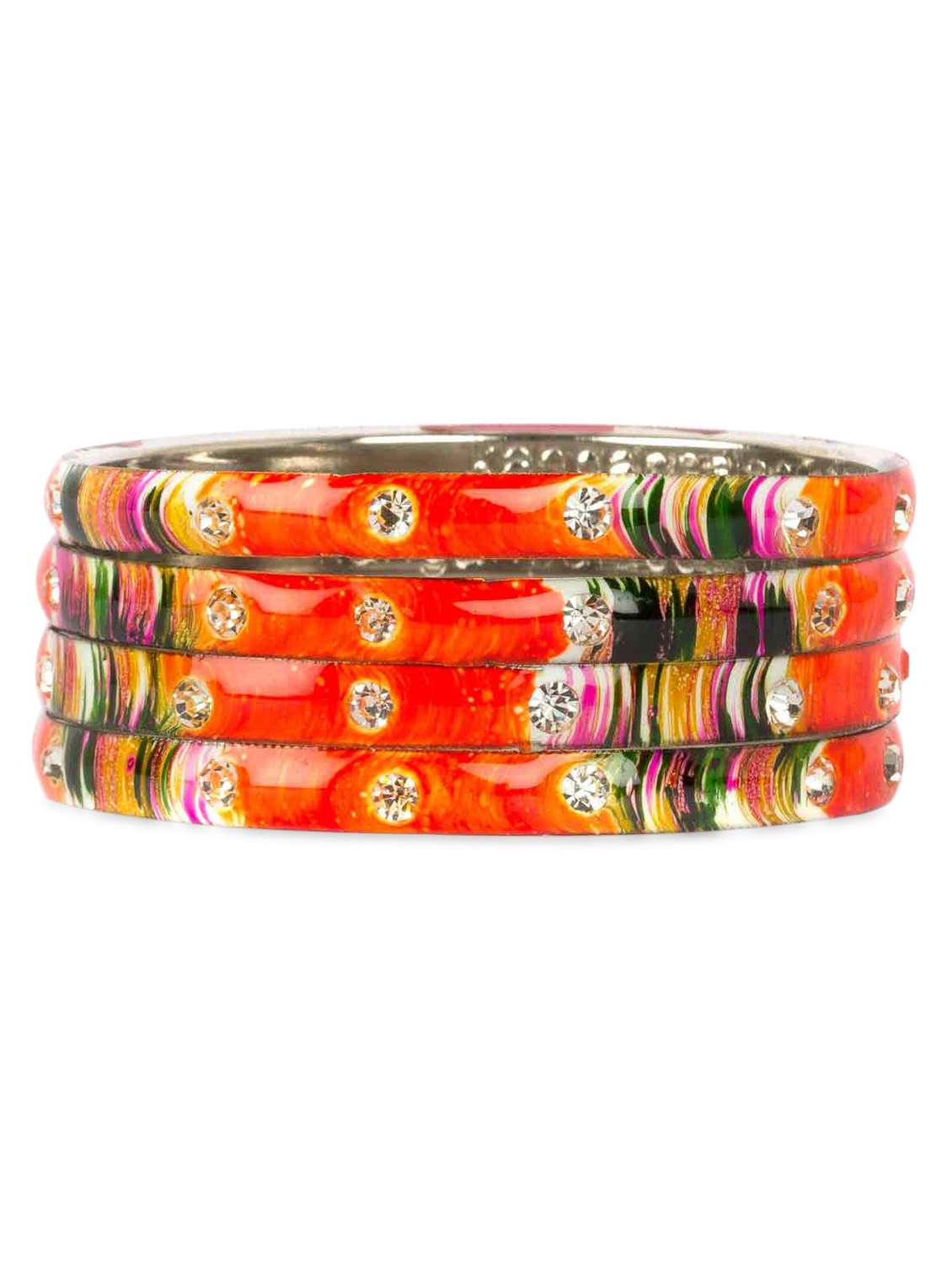 orange enamel bangles