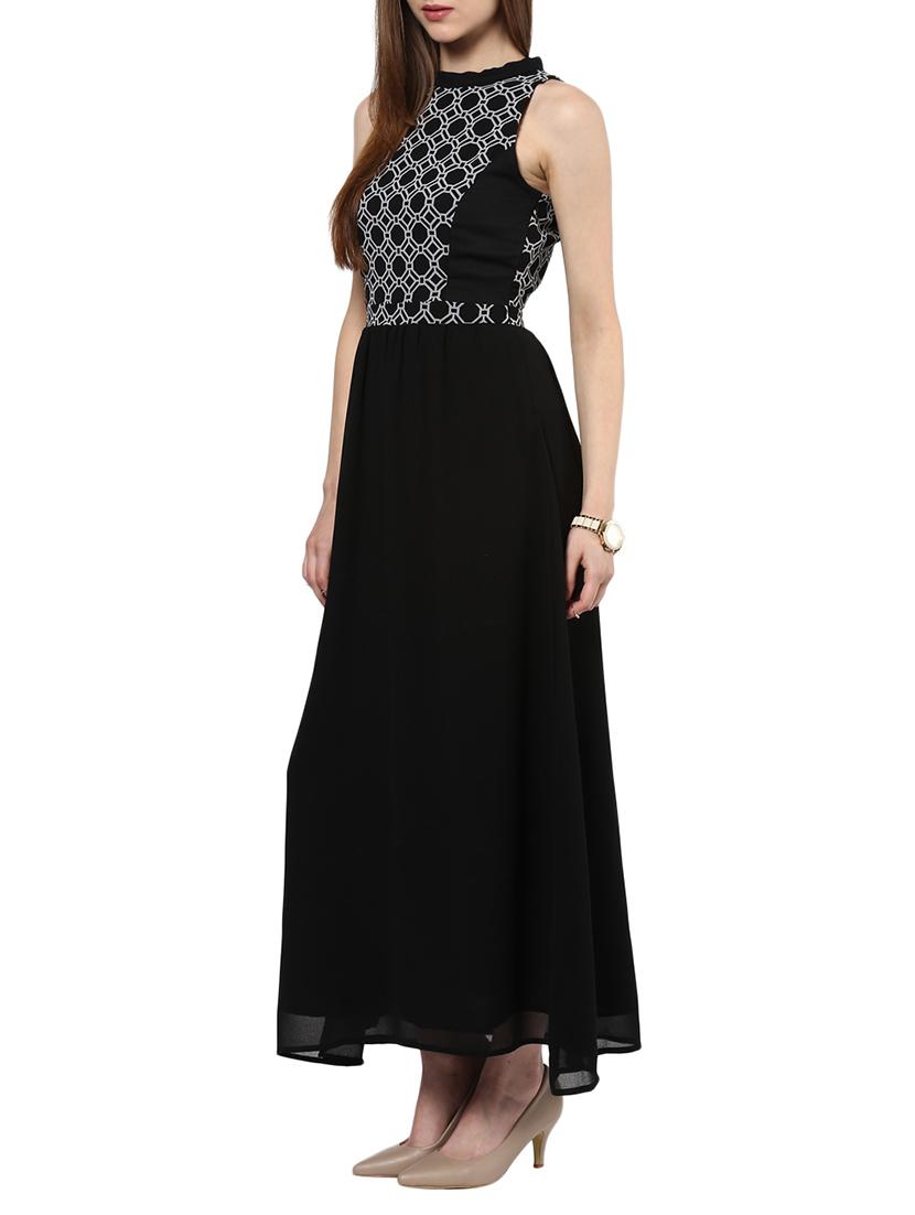 the vanca black geometrical print maxi dress - 9932812 - Standard Image - 1