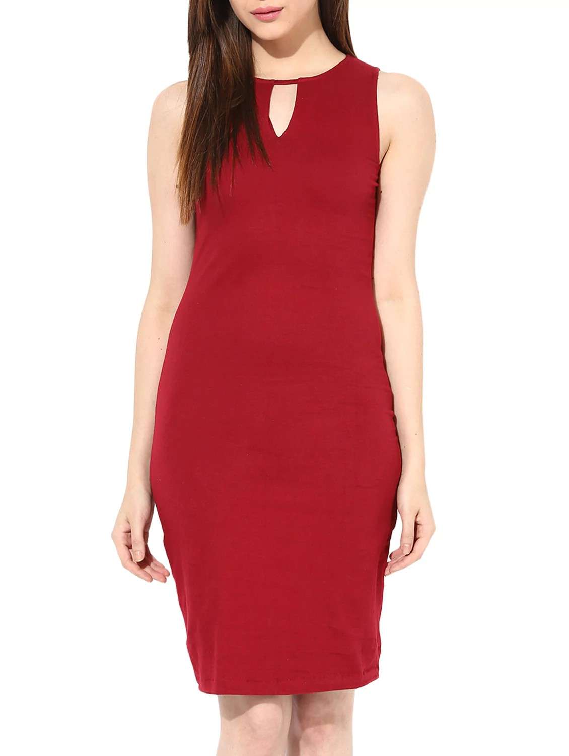 keyhole neck bodycon dress 